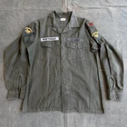 US Army OG 107 Sateen Shirt Named Patched Vietnam War Era 70s Vtg Military