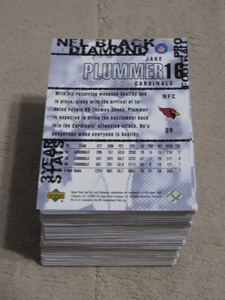 2000 Upper Deck Black Diamond Football (Pick Chooose Complete) - Image 2 of 2