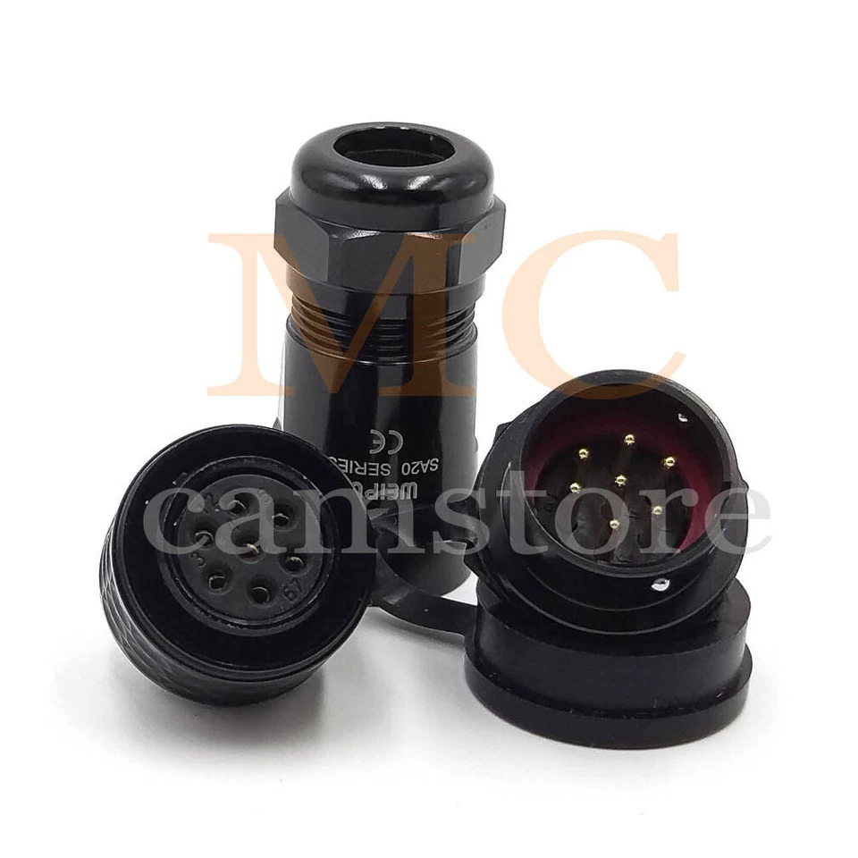 SA20 7pin waterproof Connector,WEIPU SA2010/S7B SA2012/P7B 7 wire awg 14 Plug - Image 4 of 4