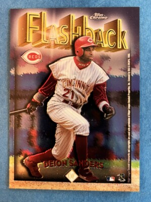 DEION SANDERS 1998 TOPPS CHROME REFRACTOR FLASHBACK #FB9 MINT MLB