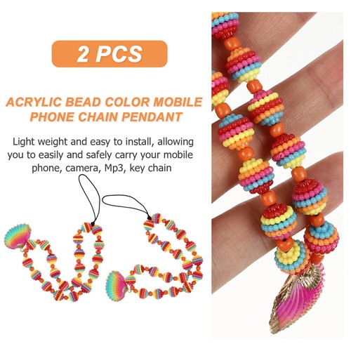 2 Pcs Handy-Kettenanhänger Hängendes Schlüsselband Handgelenk Seil - Zdjęcie 3 z 12