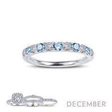  BRAND NEW Sterling Silver with 0.51CTS Blue Topaz December Birthstone Ring