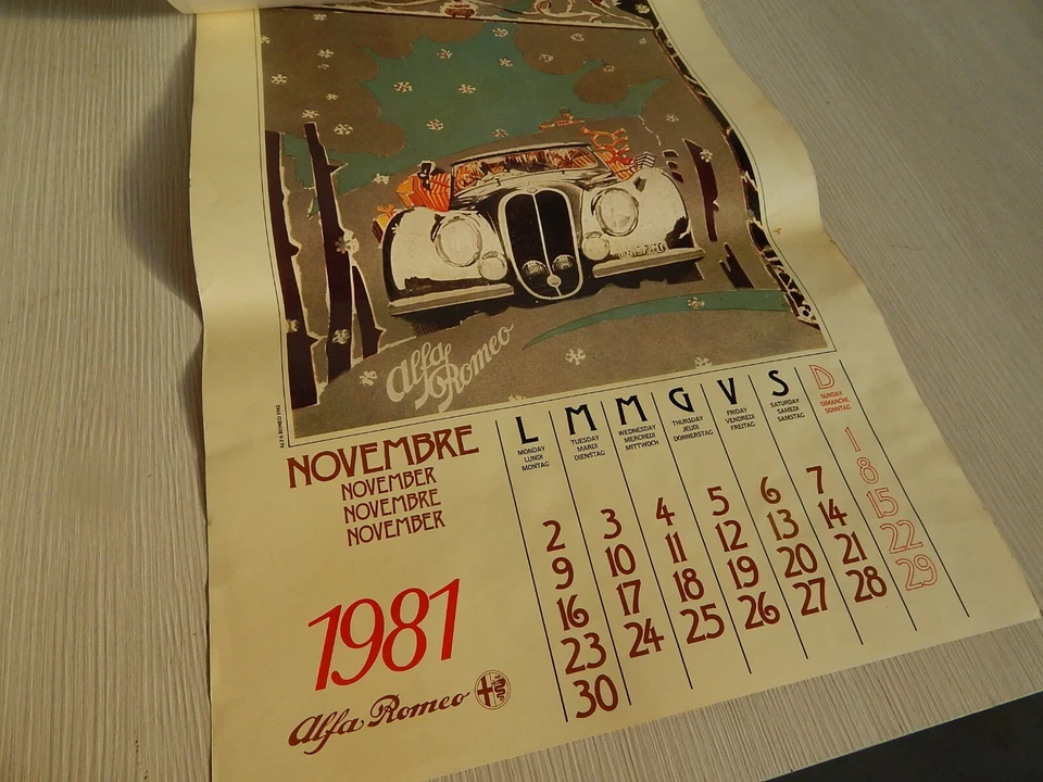 CALENDARIO ORIGINALE ALFA ROMEO ANNO 1981 - Immagine 4 di 4