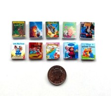 10 Dolls House Miniature Childrens Books | Doll House Furniture | 1:12 Prop Book