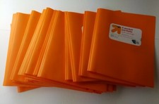 Lot of 35 Orange 2 Pocket Paper Portfolio Folders With Prongs