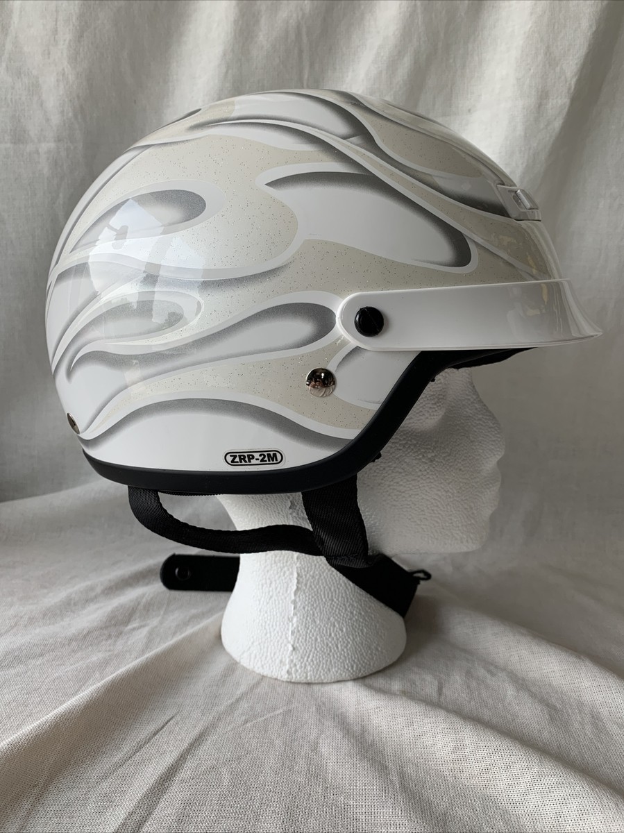 Z1R Motorcycle DOT Half Helmet (ZRP-2M) Nomad White Flame