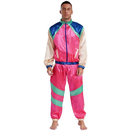 Mens Hippie Costumes Carnivals 70s Disco Disco Dance Tracksuit Themed Party - Picture 40 of 64