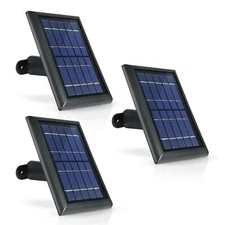 Wasserstein Solar Panel Compatible with Ring Spotlight Cam Battery- Black 3 Pack