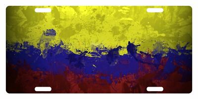 Colombia Flag Custom License Plate Colombian Emblem Paint Version