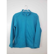 (m24) Polar King Women's Jacket Size 2xl Full Zip Fleece Ribbed Turquoise