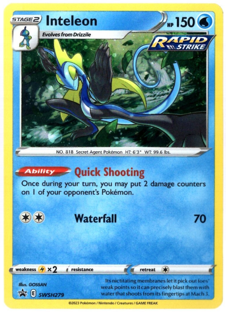 Inteleon SWSH279 Holographic Black Star Promo Pokemon TCG Near Mint