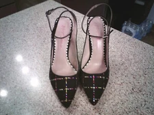 BETSEY JOHNSON ANIYA CRYSTAL EMBELLISHED ANKLE STRAP PUMP