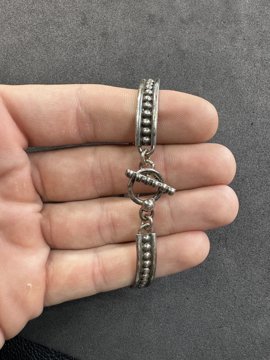 21g VTG Mex Sterling Silver 925 Toggle Chain Bracelet 7.25