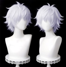 Jujutsu Kaisen Gojo Satoru Cosplay Wig Silver Purple Short Hair 32cm Men Cosplay