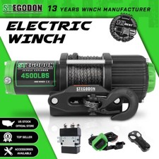 Stegodon Electric Winch 4500lbs 12v Synthetic Rope Wireless Remote Atvutv 4wd