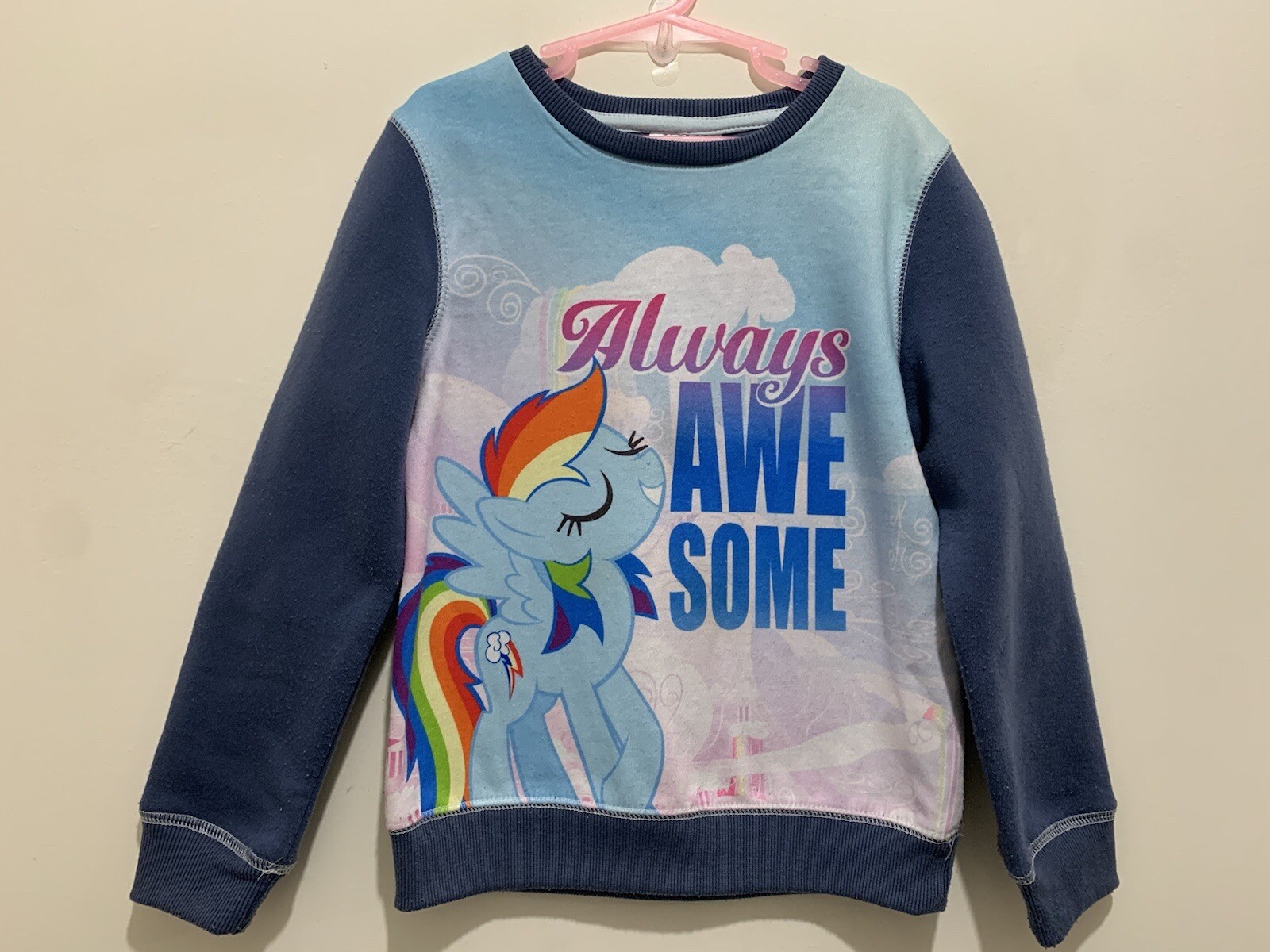 Felpa maglione Lovely Girls blu navy My Little Pony stampa cruscotto arcobaleno 8 anni