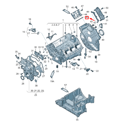 VW TOUAREG 7P MK2 CRANKCASE HOUSING SEALING FLANGE SEAL 059109092L