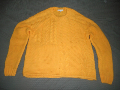 Time and Tru Women's S (4-6) Yellow Mixed Stitch Long Sleeve