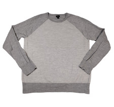 J Crew Sweater Mens Large Gray Striped Pullover Jumper Italian Merino Wool Crew