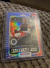 2019-20 HOOPS PREMIUM BACKSTAGE PASS BLUE PRIZM #5 RUSSELL WESTBROOK ROCKETS