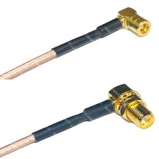 RG316 SMB FEMALE ANGLE to RP-SMA FEMALE ANGLE RF Cable Rapid-SHIP LOT