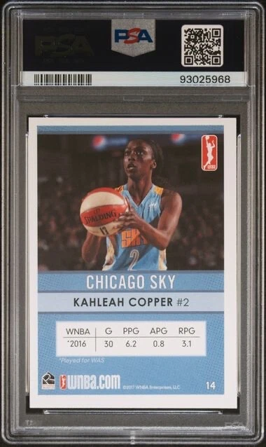2017 Rittenhouse WNBA Kahleah Copper PSA 9 Chicago Sky Phoenix Mercury - Image 2 of 2