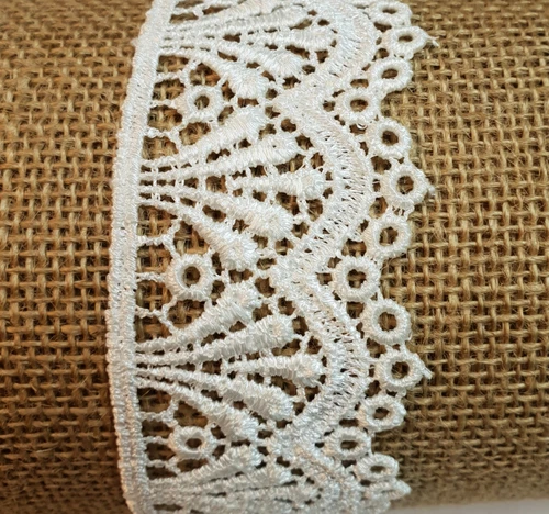 Pale Cream Guipure Lace Trim Width 5cm 50mm 2 inch X Per Metre 004-CR