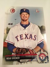 2017 Bowman Draft Jumbo 5x7 Noah Bremer Rangers BD127 #'d 04/49