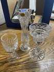 3 Pc Lot Of Tyrone Crystal - 8” Vase, 6” Candle Stick, 5” Glass Great Condition — photo 1