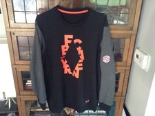 FC Bayern Munchen Adidas Orange Cut Letters Crew Pullover Sweatshirt SZ XL -cool