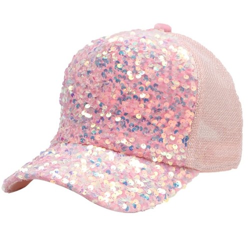Girl Breathable Baseball Caps Sequins Visors Hat Teen Wide Brims Sunproof Hat - Picture 5 of 11