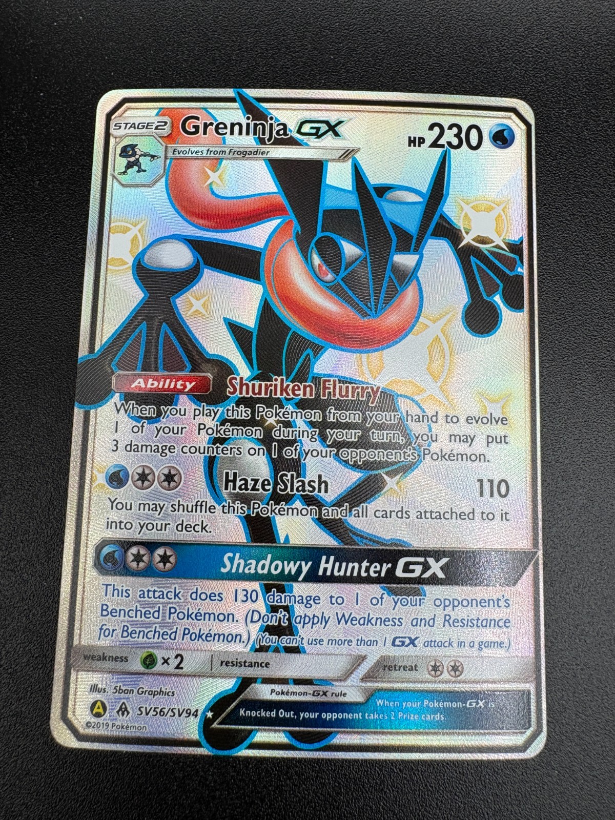 Pokémon TCG: Hidden Fates - Greninja GX (SV56/SV94) Shiny Full Art - NM