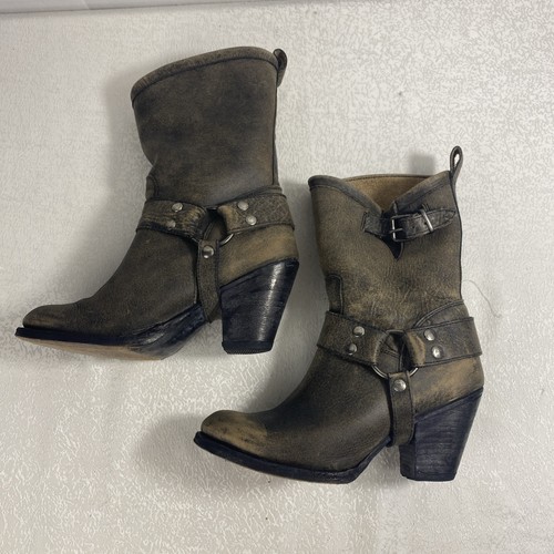 Matisse Women’s 7 B Cowgirl Boots Distressed Leather Western Harness - Picture 10 of 20