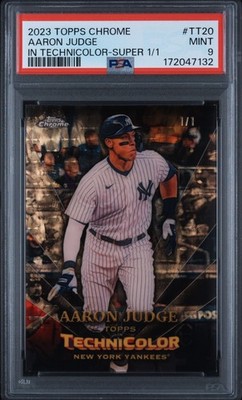 1/1 PSA 9 Aaron Judge 2023 Topps Chrome In Technicolor Superfractor Mint Yankees