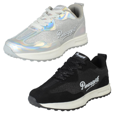 Mädchen Ananas glitzernde Glitzer Freizeit Schnürschuhe Turnschuhe ''H2R682''