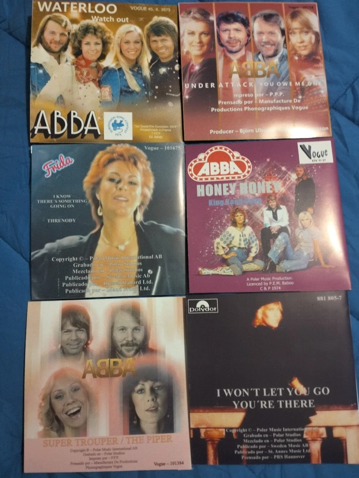 ABBA Job Lot Of 12 7" Vinyl Singles In Customized FC new pic Sleeves - Immagine 2 di 4