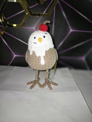 Sun Squad Featherly Friends Easter Bird/Chicken Figurine Fabric Free Standing
