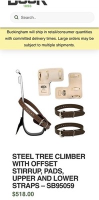 Buckingham Tree Climbing Spikes Gear Gaffs  Lineman (Tree Gaffs) Box Talon Type