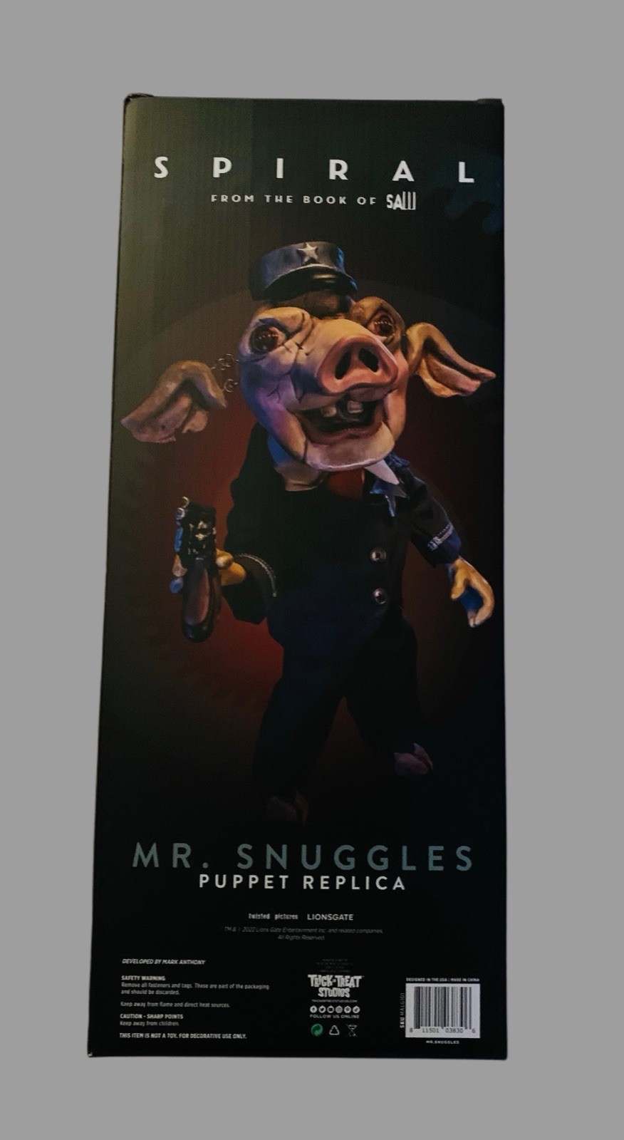 ESPIRAL: del Libro de Saw Mr SNUGGLES Marioneta 1:1 Película Prop Réplica NRFB