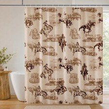 Western Vintage Rodeo Shower Curtain 71x71 inch, Cowboy