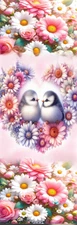 LOVE BIRDS WREATH OF FLOWERS - FAIRY, DOGS,CATS,BIRDS,FLOWERS-UNIQUE BOOKMARK #1