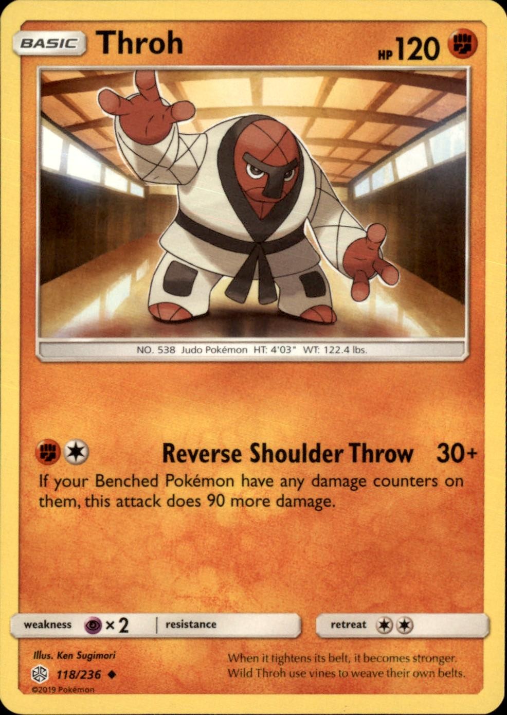 Throh 118/236 Uncommon Cosmic Eclipse Pokemon NM