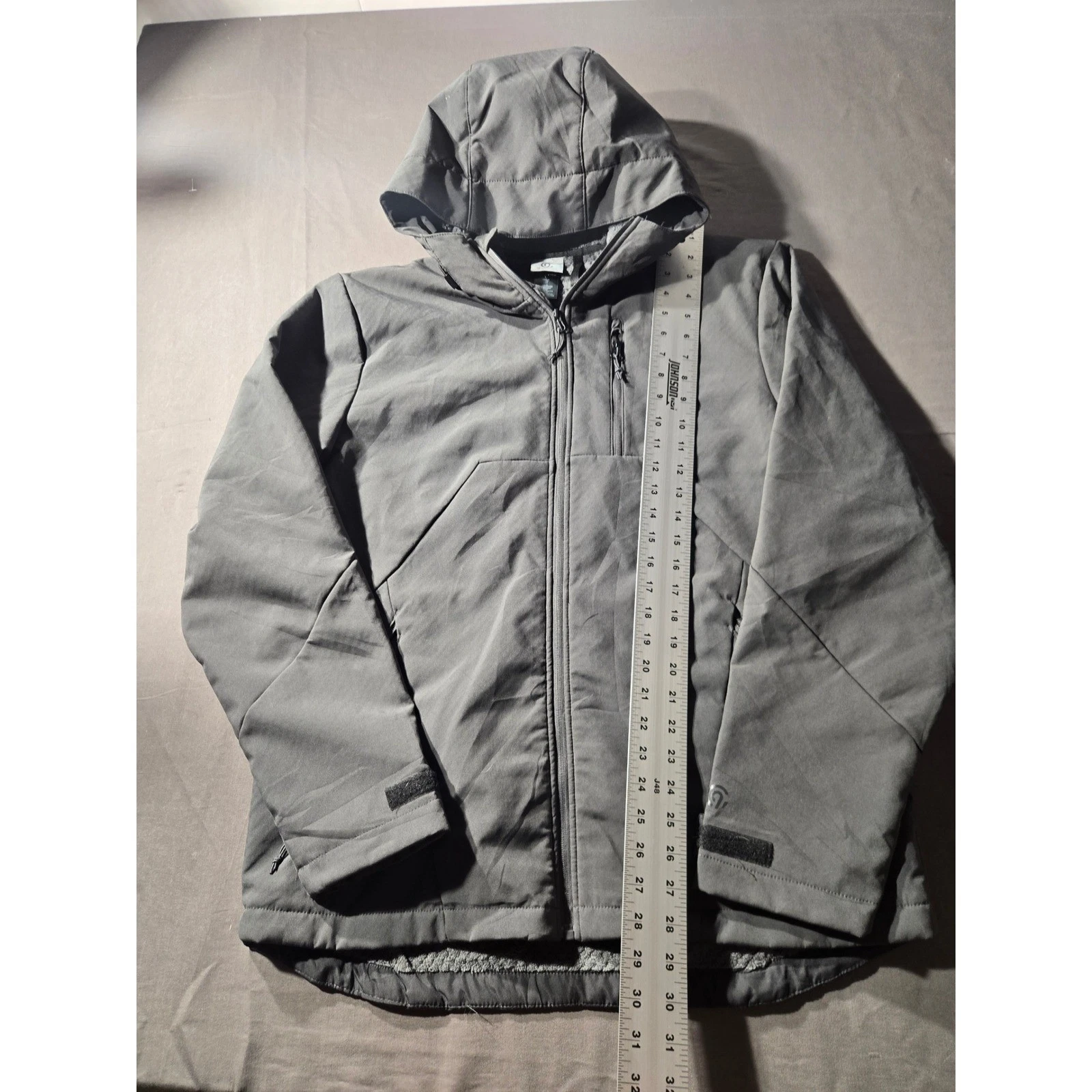 Champion C9 Mens Gray Softshell Hooded Jacket Fleece Lined Size L image 5