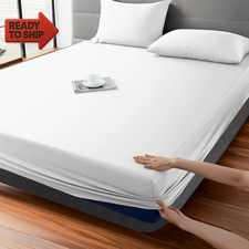 100 Bamboo Cooling Fitted Sheet 1 Pack Full Size Only, 400 Thre