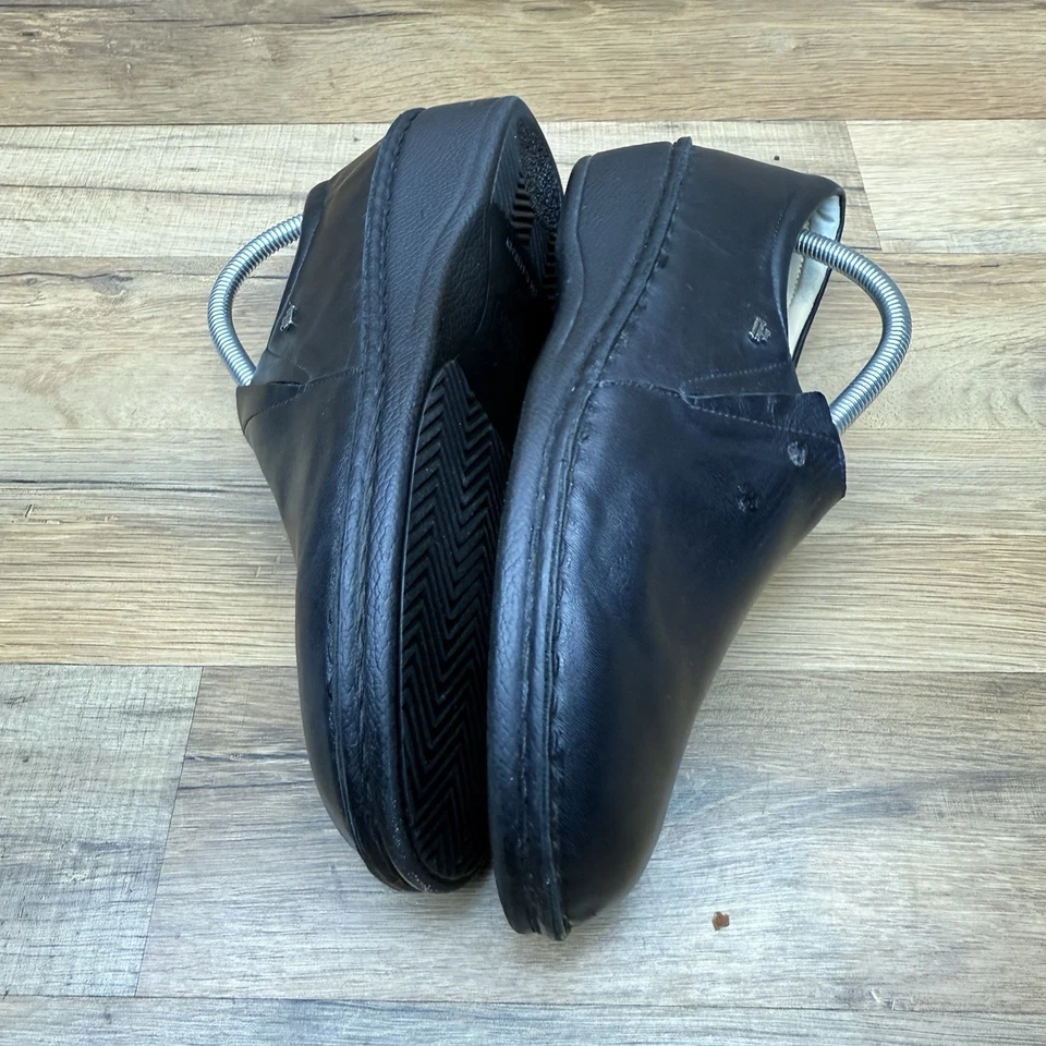 Mocasín Finn Comfort Newport para mujer 11 cuero negro sin cordones zueco mínimo zapatos Foto 4 de 4