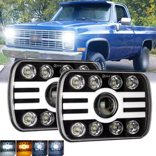 For Chevrolet C10 C20 C30 K10 K20 K30 7x6 inch Led Headlight High Low Beam DRL