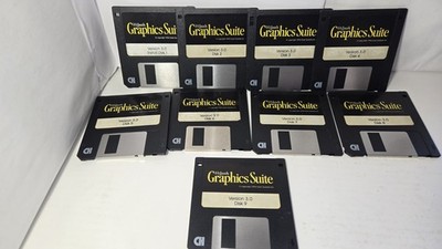 HiJaak Graphics suite Windows (9 Disk) Version 3.0 Software 3.5'' Floppy Disk