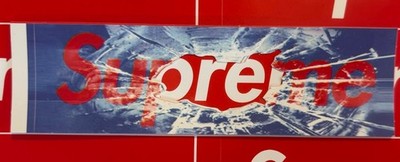 Supreme Shattered Glass Hole Art Dealer Box Logo Sticker SS26