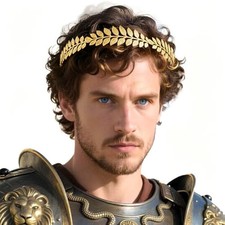 Roman Laurel Wreath Crown,Gold Leaf Headpiece Greek Goddess Emperor Headband for