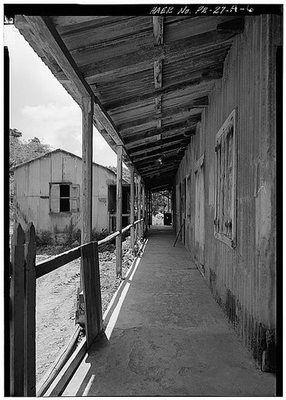 #ad 6. VIEW LOOKING NORTH UP LENGTH PORCH WEST SIDE COFFEE MILL Hacienda $9.99